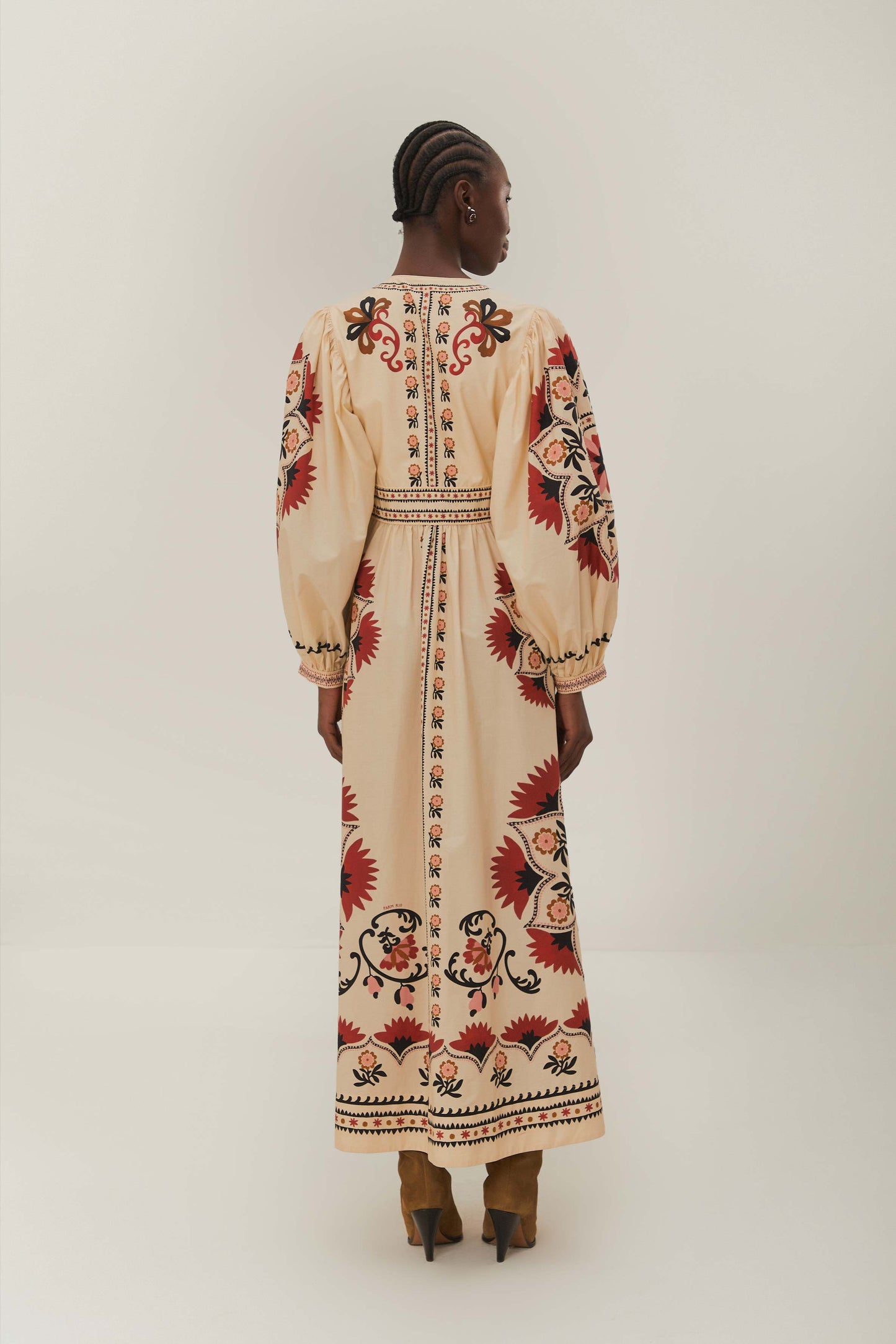 Cashew Mandala Cream Maxi Dress