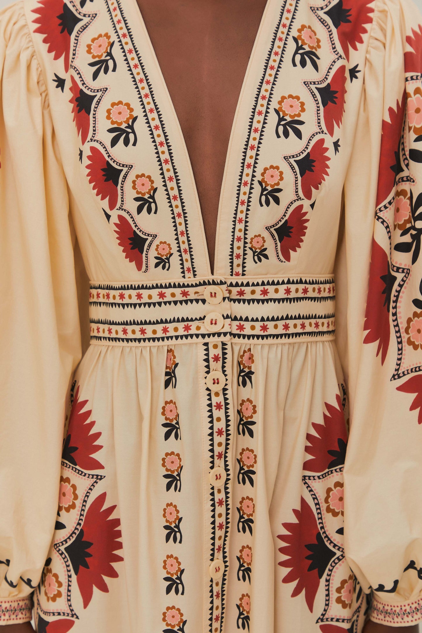 Cashew Mandala Cream Maxi Dress