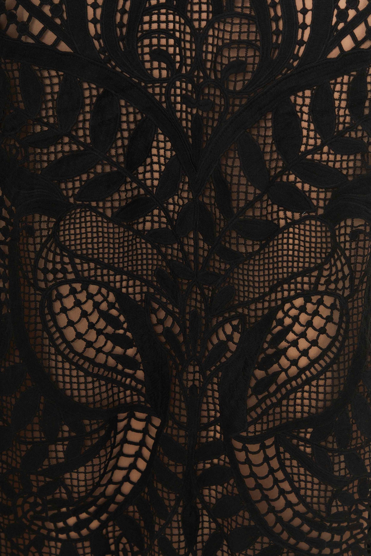 Nature Black Guipure Midi Dress