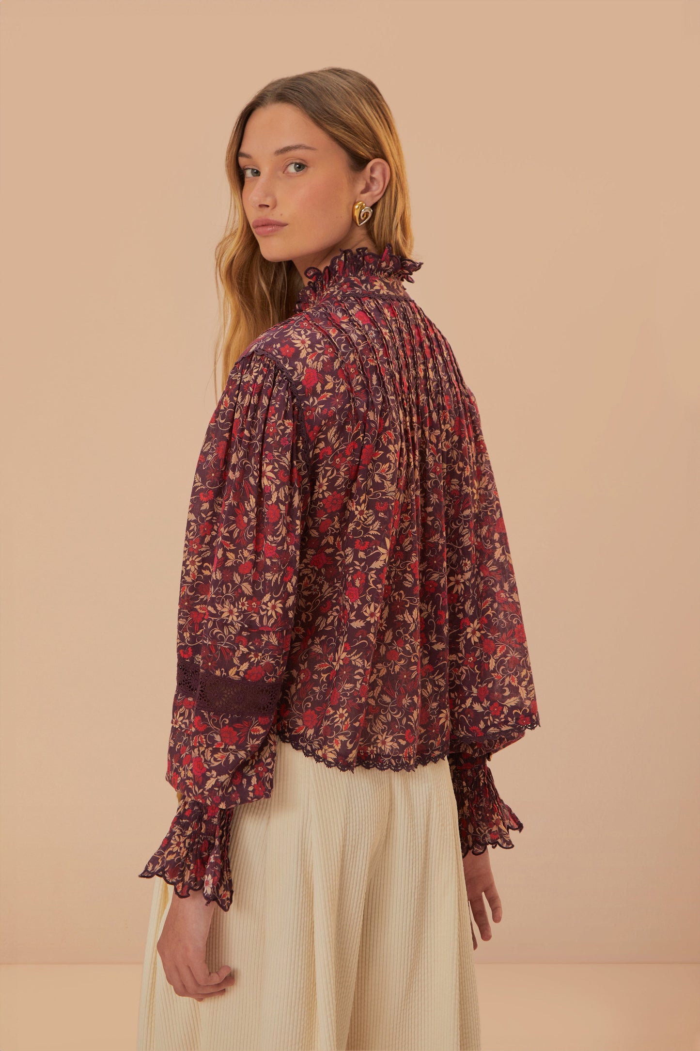 Chelsea Garden Purple Long Sleeve Blouse
