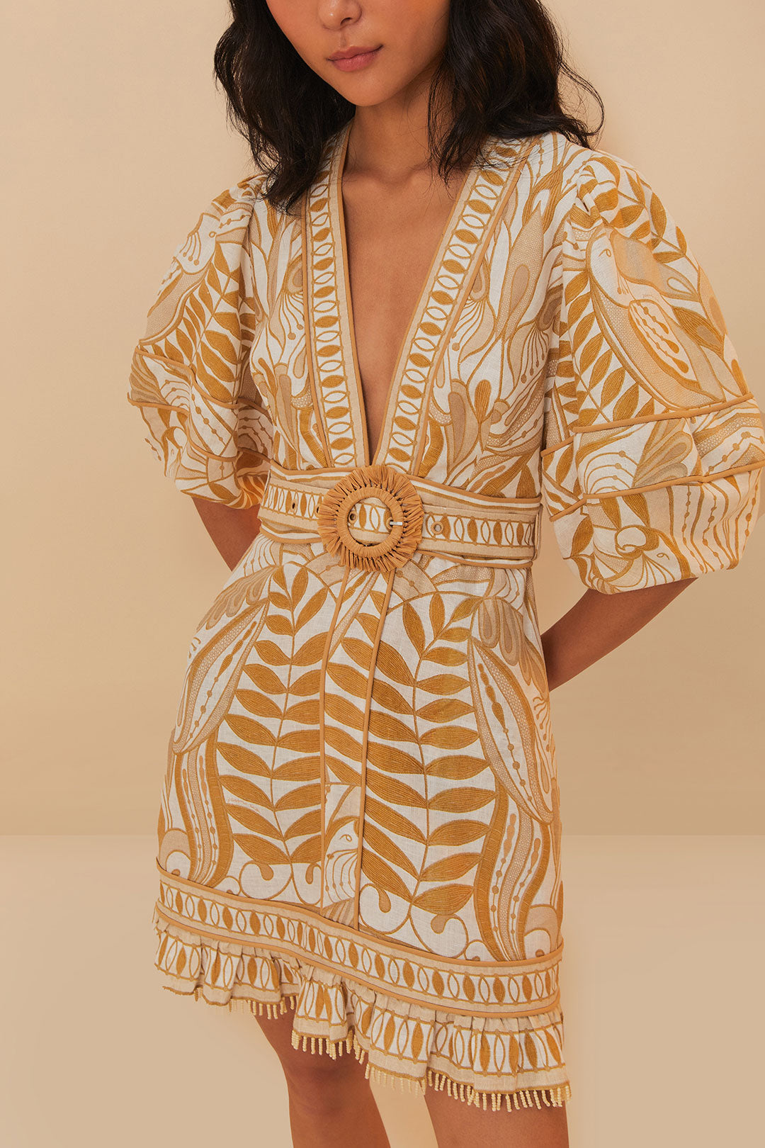 Off-White Lace Nature LENZING™ ECOVERO™ Euroflax™ Mini Dress