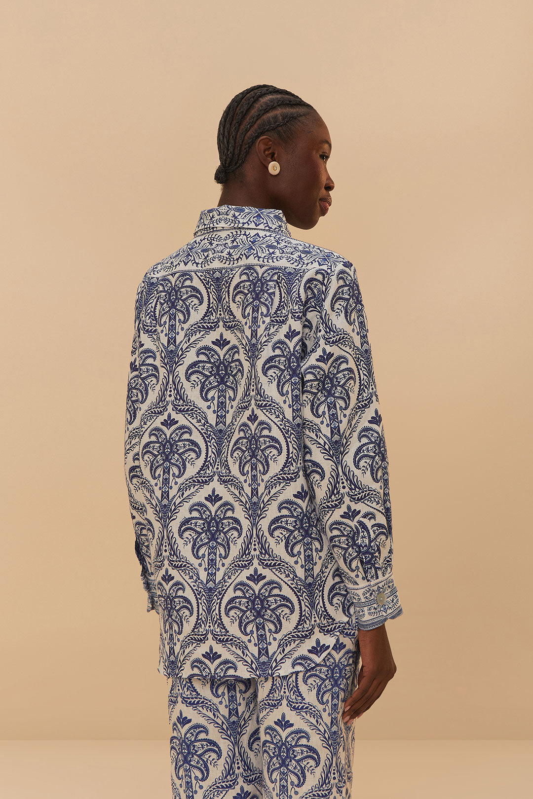 Off-White Tropical Cameo LENZING™ ECOVERO™ Euroflax™ Pajama Shirt