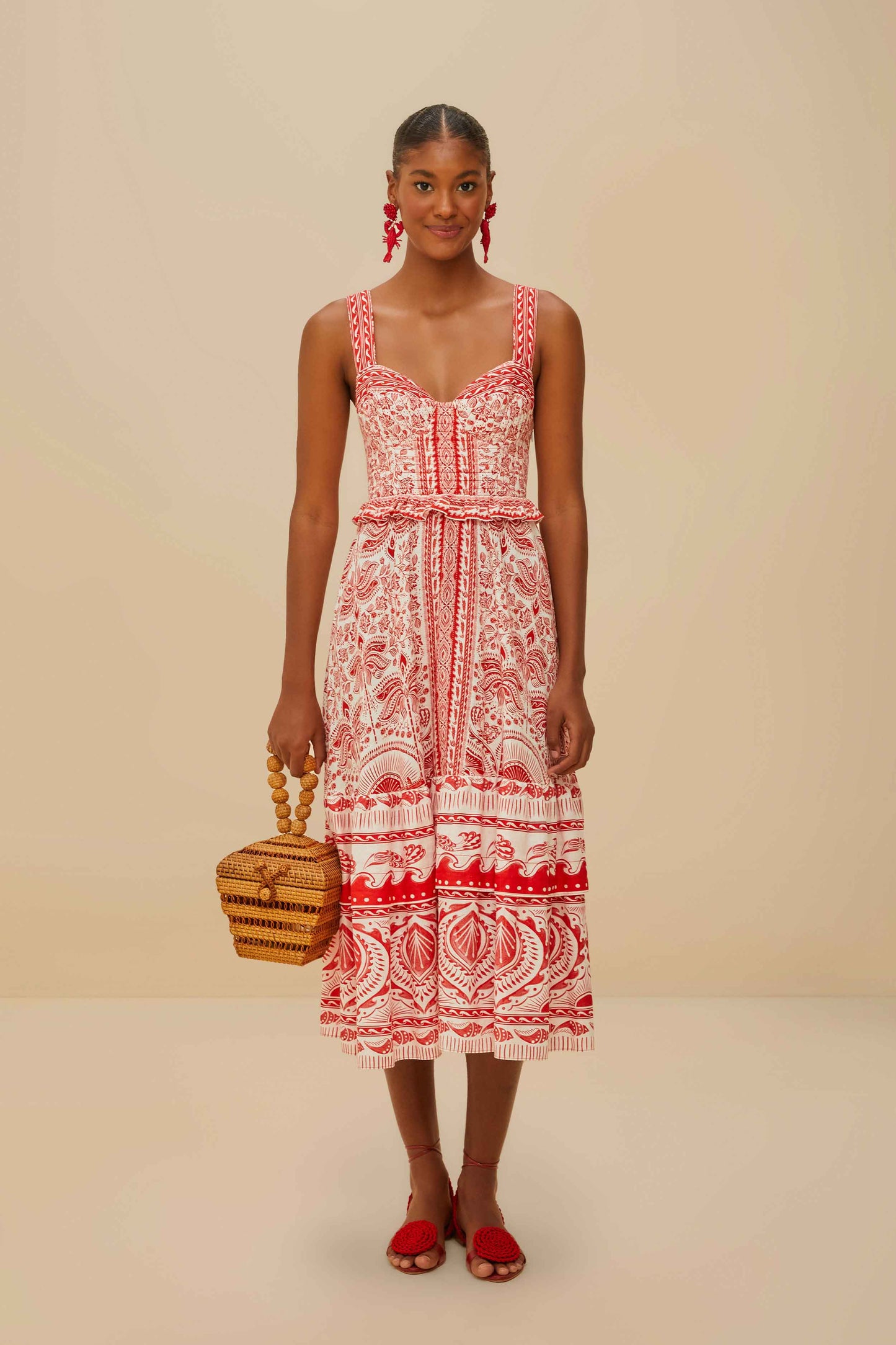 River Ride Red Midi Dress