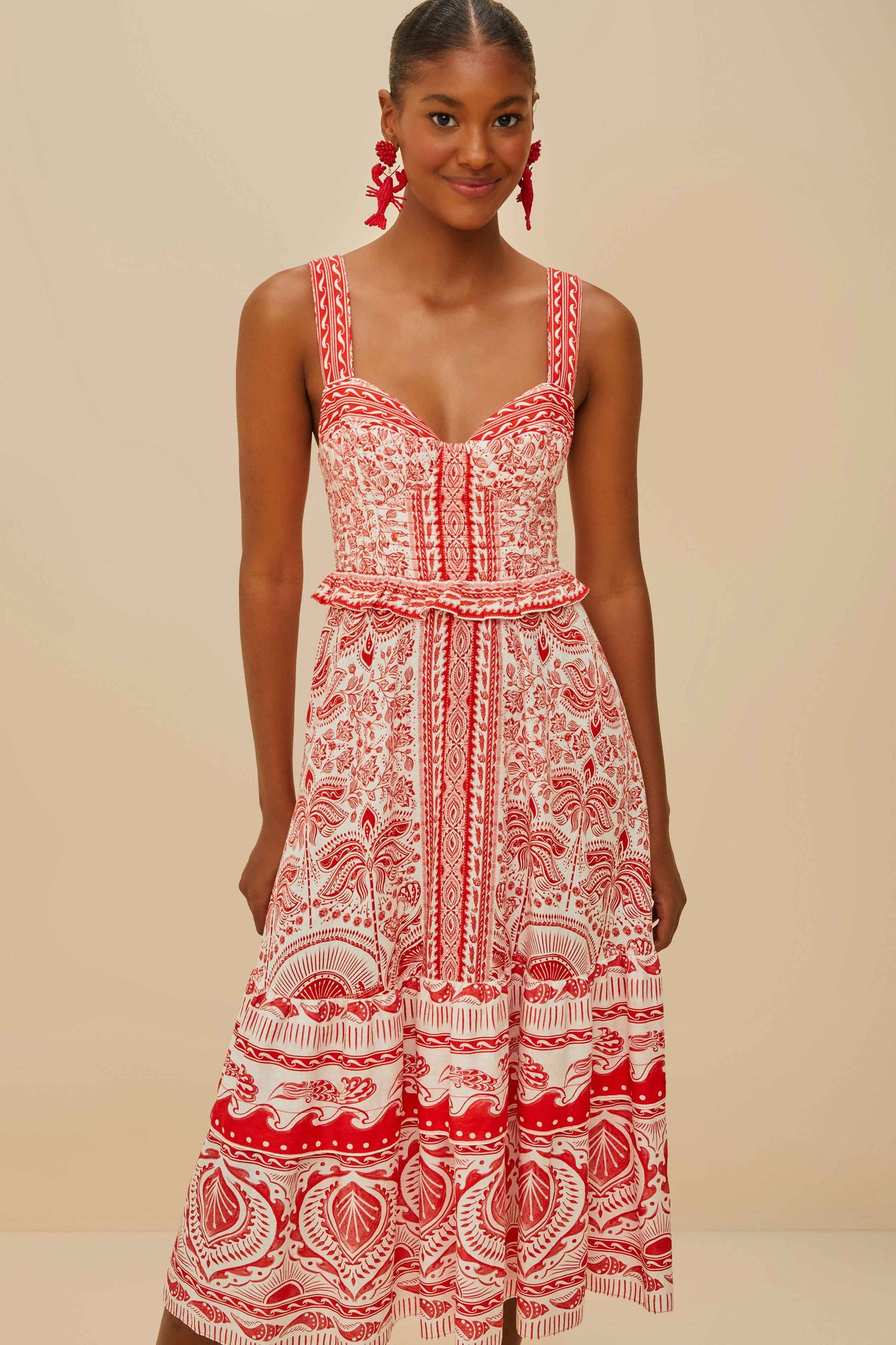 River Ride Red Midi Dress