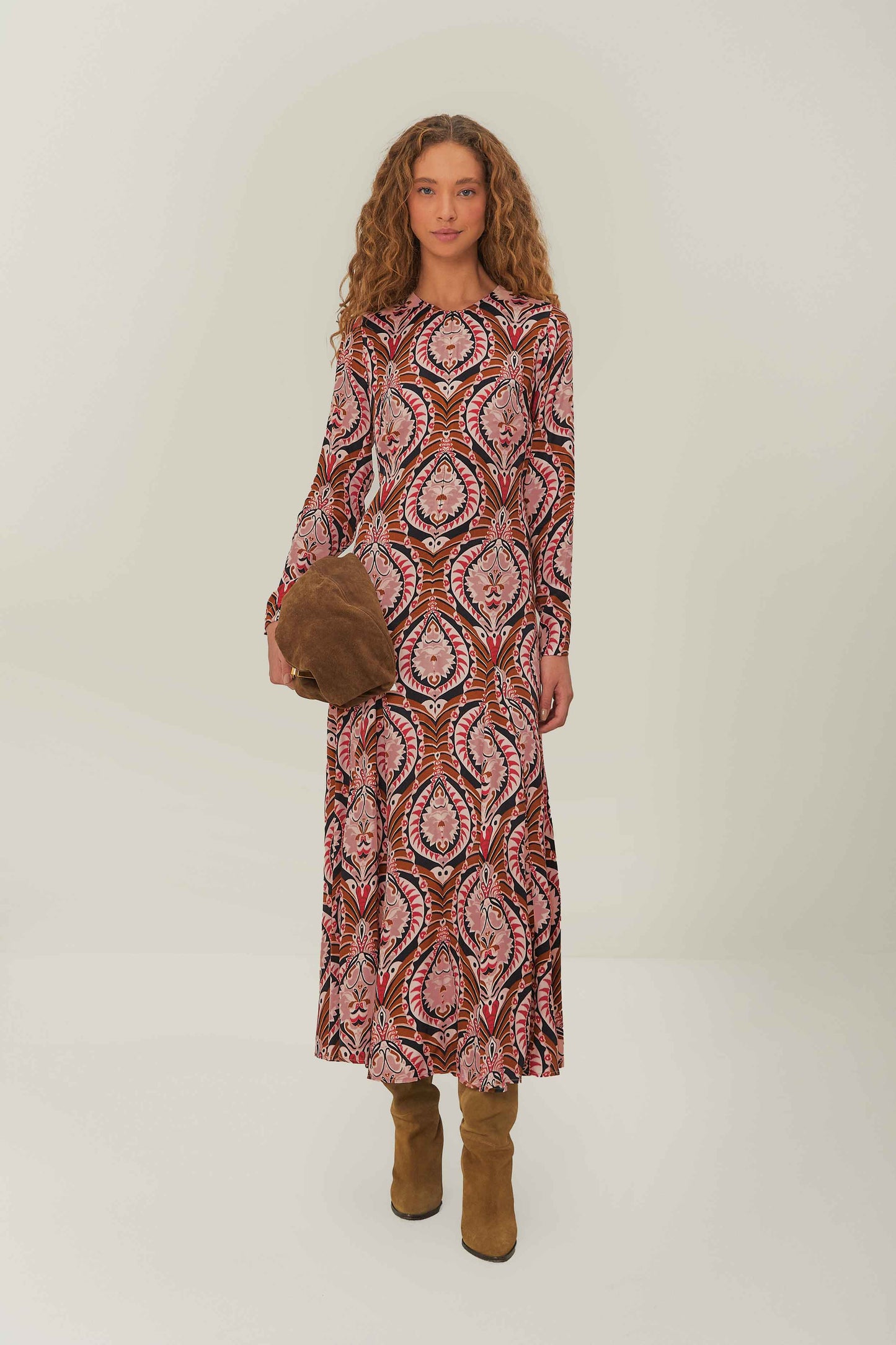 Pineapple Jewelry Multicolor Midi Dress