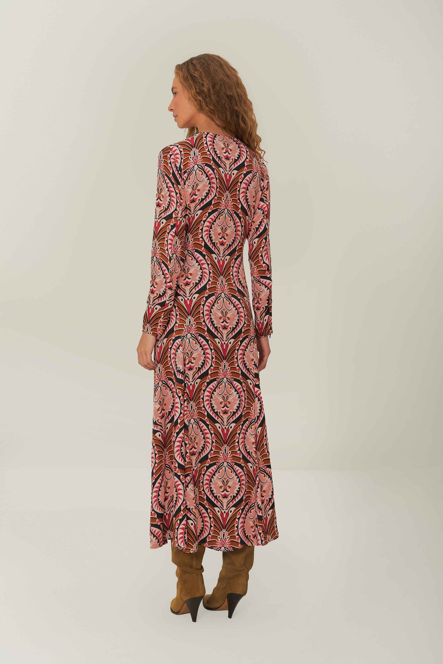 Pineapple Jewelry Multicolor Midi Dress